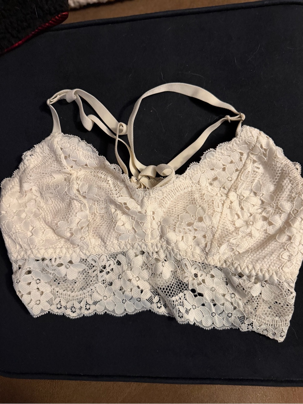 Forever 21 Ivory Floral Lace Bralette